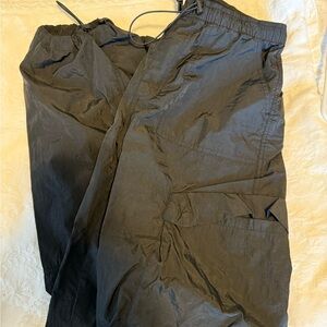 Ladies Black Nylon Cargo Pants